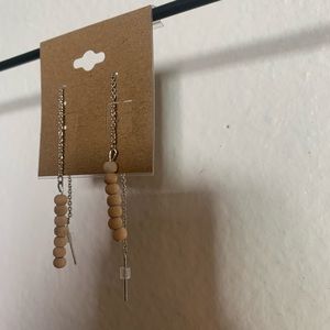 Wooden Thread Style Earrings